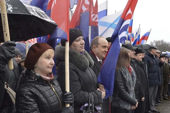 В Пензе вторую годовщину воссоединения Крыма с Россией отметили митингом