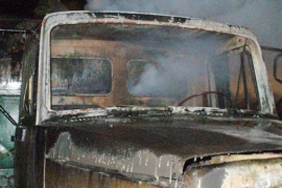 В Каменском районе сгорел грузовик «Урал»