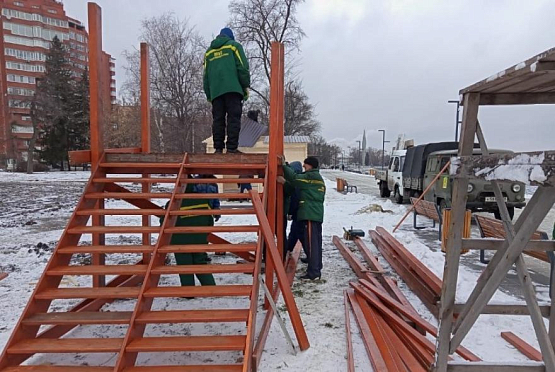 В Пензе к Новому году установят четыре деревянные горки