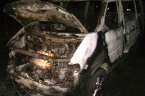 В с. Оленевка под Пензой сгорел микроавтобус Volkswagen