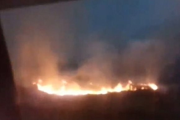 В Сети появилось видео пожара при въезде в Пензу