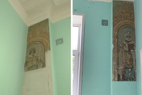 В Сердобской школе во время ремонта под штукатуркой нашли иконы