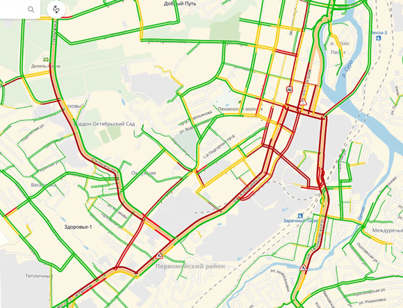 Карта пробок пенза