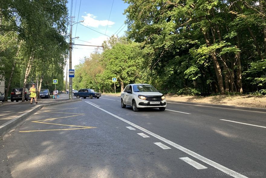 В Пензе на улице Попова нанесли разметку