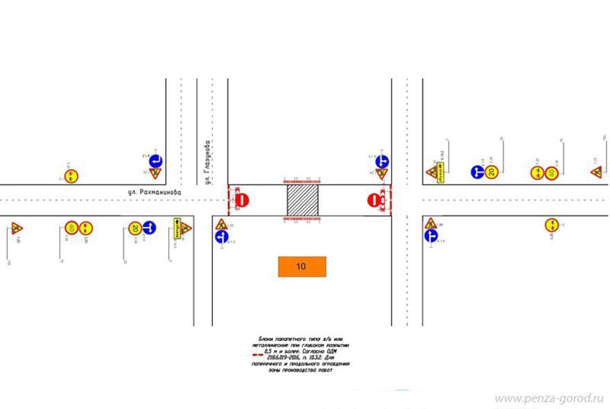 В Пензе 17 октября 2024 участок Рахманинова закроют для проезда