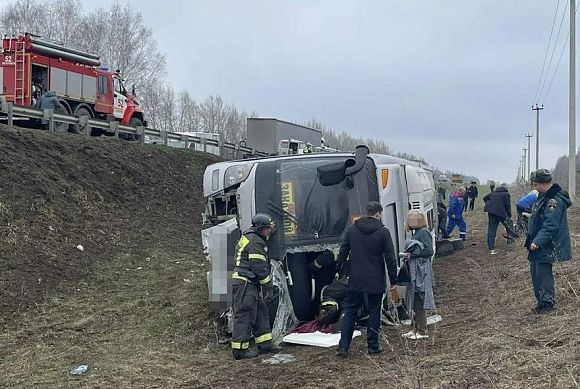 Появилось видео с автобусом, попавшим в смертельную аварию по дороге в Пензу