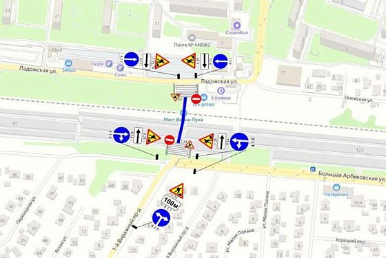 В Пензе перекроют проезд под мостом в Арбеково