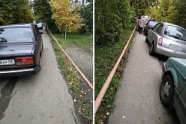 Пензячка пожаловалась на захватившие тротуар автомобили Пензячка пожаловалась на захватившие тротуар автомобили