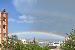Пензенцы делятся фото огромной радуги после прошедшего града