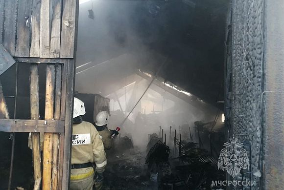 В Пензе ночью кирпичный ангар тушили 42 пожарных