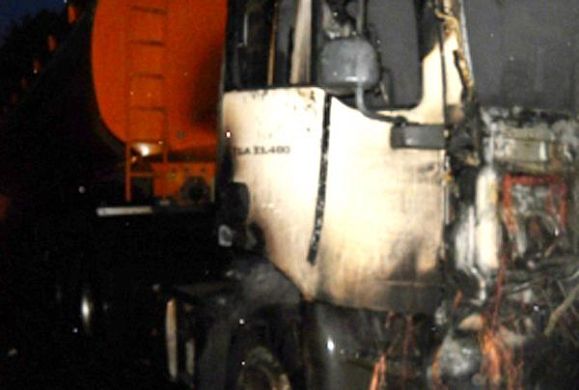 На трассе под Сердобском сгорел грузовик «MAN»