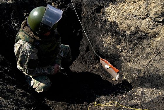 Пензенская Росгвардия опубликовала видео взрыва снаряда Первой мировой войны