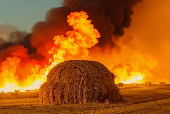 В Шемышейском районе сгорели 40 тонн сена