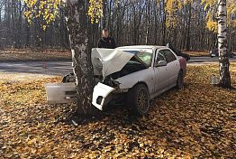 На Западной поляне машина «обнялась» с березой