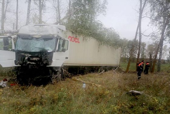 В Пензенской области на ФАД «Урал» фура съехала в кювет