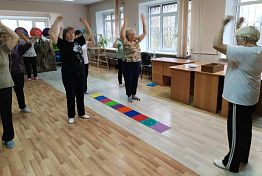 Пенсионеры из «Серебряной Пензы» делают гимнастику для суставов