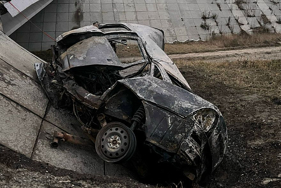 В Городищенском районе «Приора» упала с моста и загорелась, погибли трое