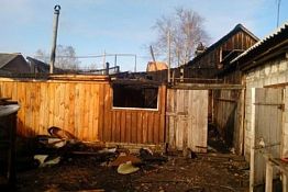 Пожар лишил жителя Лунино бани, гаража и грузовика