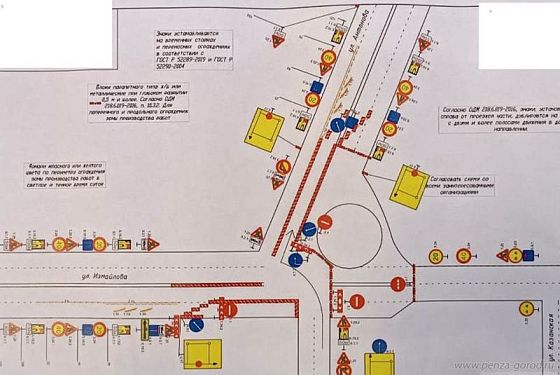В Пензе изменится схема движения на перекрестке Антонова и Измайлова
