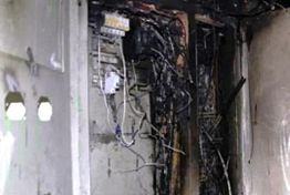 В Пензе 6 человек тушили пожар в электрощитовой
