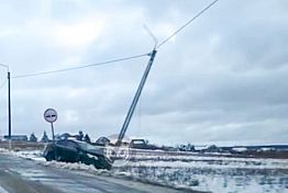 В Грабово легковушка врезалась в световую опору