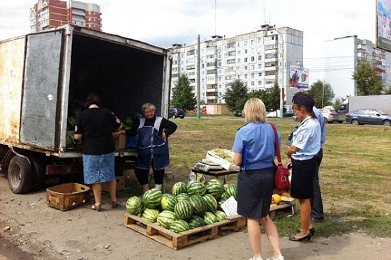 В Пензе разогнали продавцов арбузов и дынь