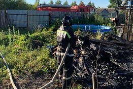 В Пензенском районе сгорела дотла баня