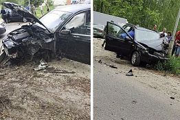 В Заречном автомобиль врезался в столб