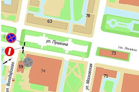 В Пензе 19 и 20 декабря ограничат движение по ул. Пушкина