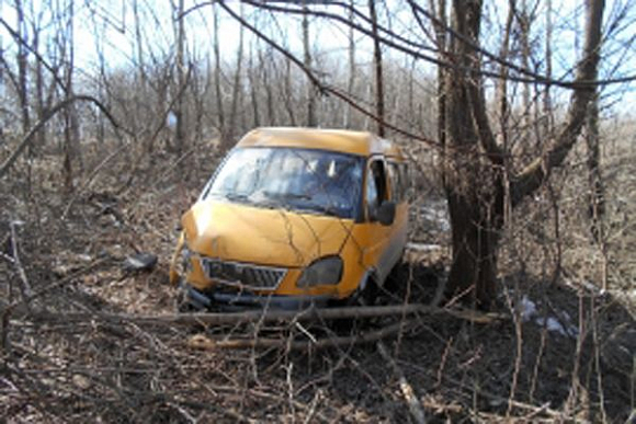 В Пензе маршрутка слетела в кювет и врезалась в дерево