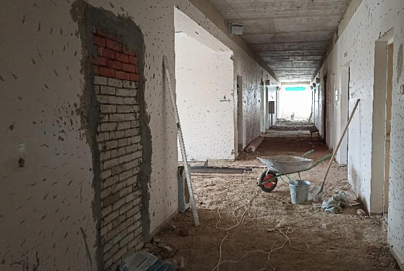 В Земетчино продолжают внутреннюю отделку инфекционного корпуса больницы