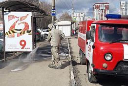 В Пензе дезинфицируют скамейки и остановки транспорта