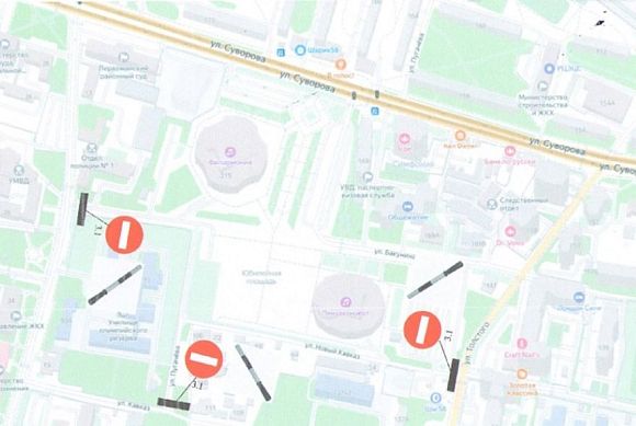 Перекрытие дорог в Пензе 2 ноября 2025||Фото penza-gorod.ru В Пензе 2 ноября перекроют дороги у Юбилейной площади