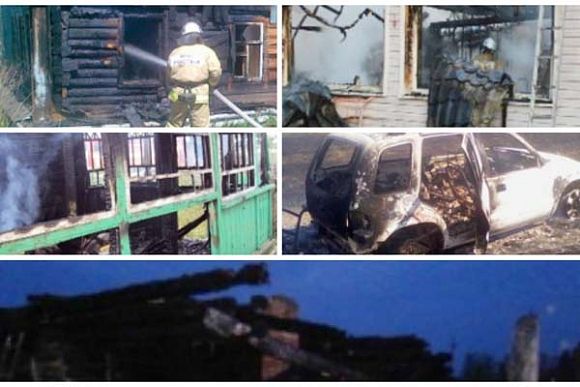 В Пензенской области 8 мая сгорели дача, авто, чердак, кровля и надворные постройки