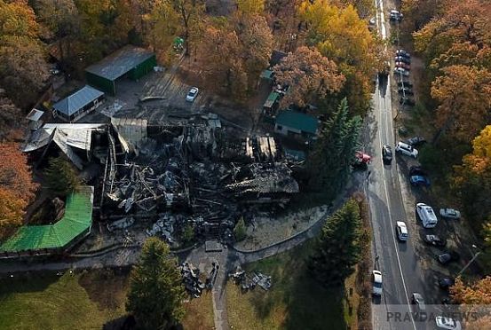 Опубликованы фотографии демонтажа сгоревшего ресторана «Засека»