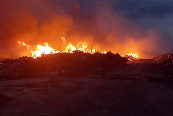 Появилось фото горящей свалки под Никольском