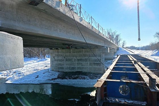 Реконструкция моста через реку Шукша в Лунино завершена на 70%