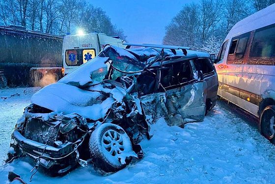 Появились фото с места смертельной аварии в Мокшанском районе