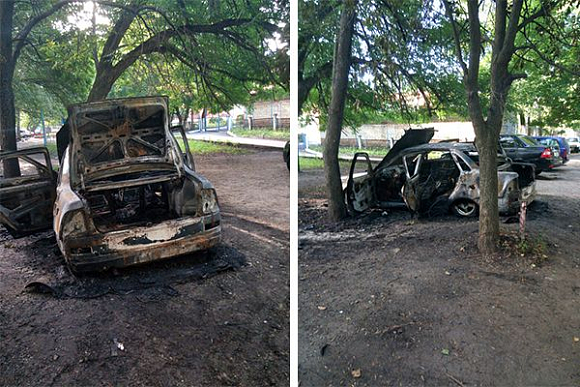 В Сети появилось видео горящего на ул. Ульяновской автомобиля