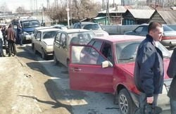 На Бакунинском мосту в Пензе столкнулись пять машин