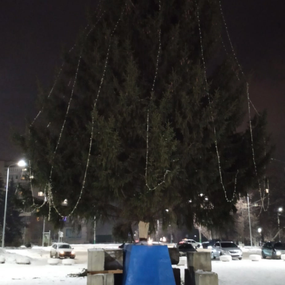 В Кузнецке рухнула центральная новогодняя елка