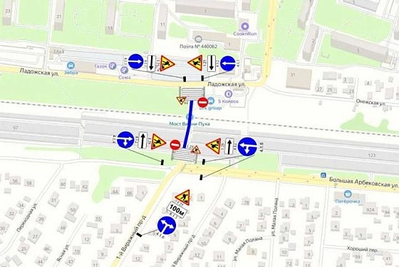 В Пензе перекроют проезд под мостом в Арбеково